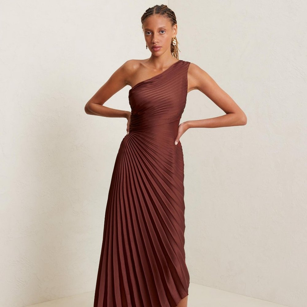 A.L.C. Delfine Satin Pleated Dress 2 $450 NWT